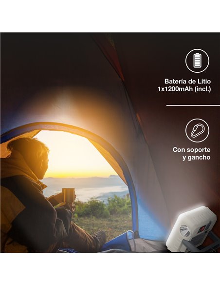 Linterna solar LED recargable 290lm