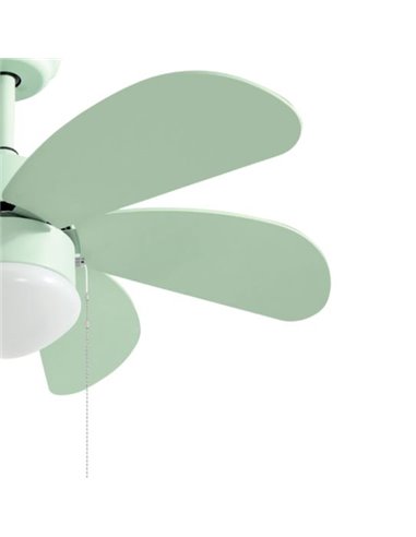 Ventilador techo Larde 2xE27 Ø82 6 aspas DC Verde