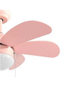 Ventilador de teto Larde 2xE27 Ø82 6 lâminas DC Rosa 2