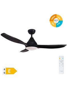 Ventilador techo Luma con luz CCT regulable y mando Ø117 3 aspas DC Negro 2