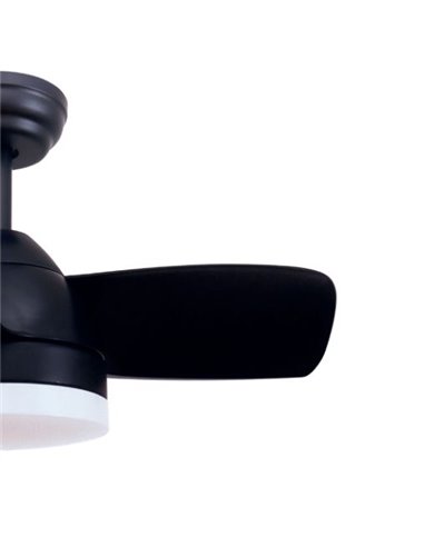 Ventilador techo Namuno con luz CCT regulable y mando Ø71 3 aspas DC Negro