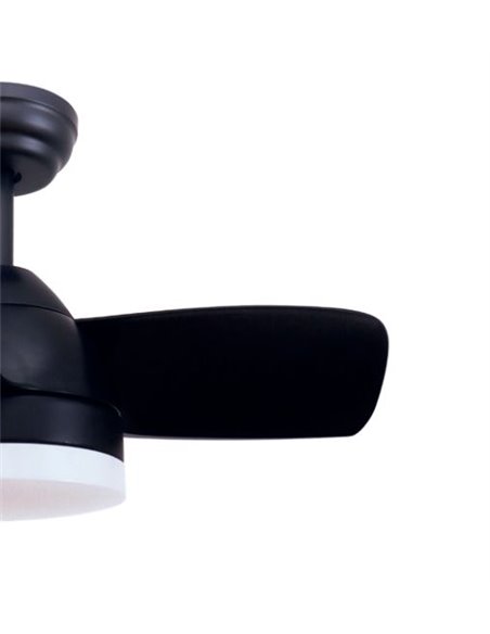 Ventilador de teto Namuno com luz CCT regulável e controle Ø71 3 lâminas DC Preto
