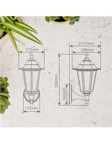 Farol de jardín brazo reversible Serie Bagan E27 IP44 Blanco