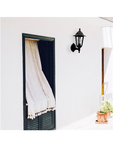 Farol de jardín brazo reversible Serie Bagan E27 IP44 Negro