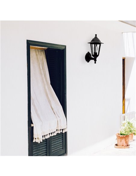 Farol de jardín brazo reversible Serie Bagan E27 IP44 Negro