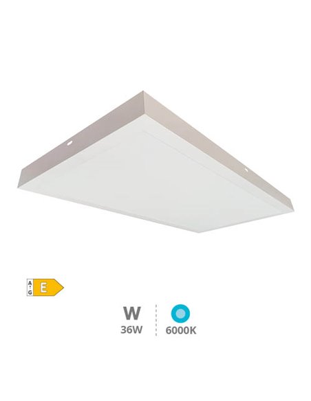 Panel superficie LED rectangular Kisongo 90x30cm 36W 6000K Blanco