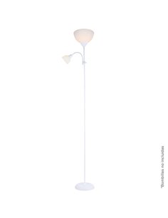 Lámpara de pie Serie Nawis 1760mm E27 con luz de lectura E14 Blanco 2
