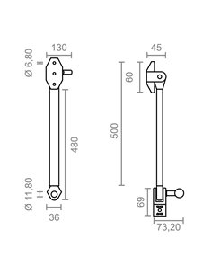 Juego de brazo para toldo stor tld10 500mm 10455 micel 2