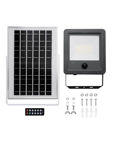 Foco proyector solar con sensor 100w 1.200lm 6.500k edm
