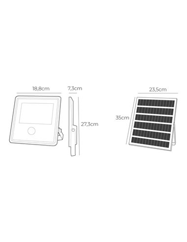 Foco proyector solar con sensor 100w 1.200lm 6.500k edm