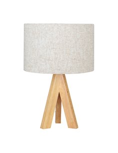 Lámpara mesa e27 madera y tela edm