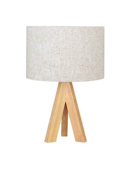 Lámpara mesa e27 madera y tela edm