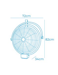 Ventilador industrial 120w 50cm pared-techo edm 2