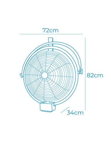 Ventilador industrial 120w 50cm pared-techo edm