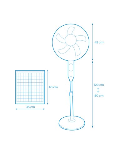 Ventilador de pie solar 25w edm