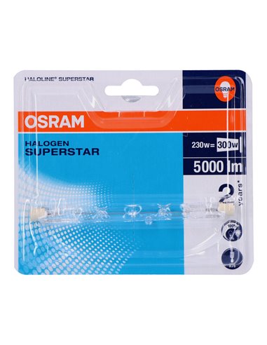 Bombilla halogena lineal 118mm superstar 230w 220v (equ. 300w) osram