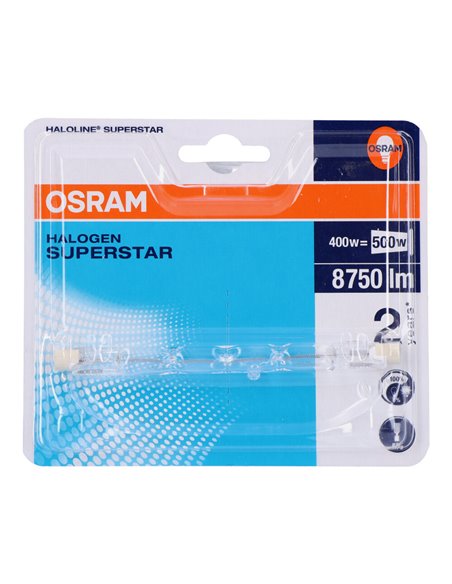 Bombilla halogena lineal 118mm superstar 400w 220v (equ. 500w) osram