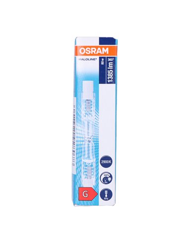 Bombilla halogena lineal 78mm haloline 80w 220v (equ. 100w) osram