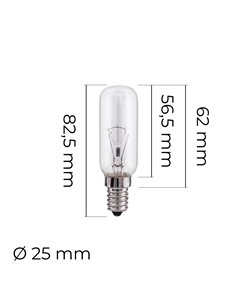 Bombilla incandescente tubular trensparente 25w e14 2