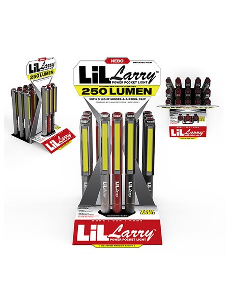 Linterna lil larry. base magnética clip. nebo.