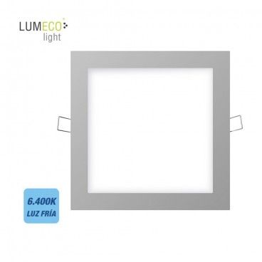 Downlight led cuadrado 20w 1500lm 22,5cm marco cromo 6.400k  lumeco