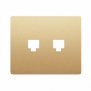 Tapa toma doble TELF o RJ45 DORADO ODISEA BJC IRIS 19882-OD