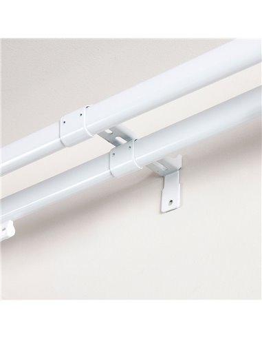 Soporte central doble riel reforzado blanco (1ud)cintacor - storplanet