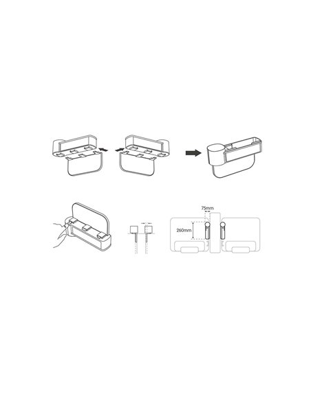 Organizador de espacio entre asientos de automóvil dunlop