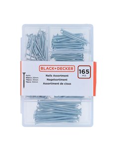 Surtido de clavos 165 piezas black+decker