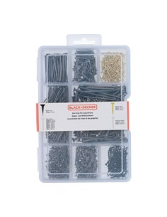 Surtido de clavos, 975 piezas st black+decker