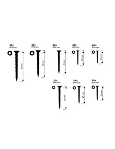 Surtido de tornillos para madera cabeza ph black+decker 2