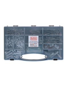 Surtido de tornillos/tacos/clavos 560 piezas black+decker
