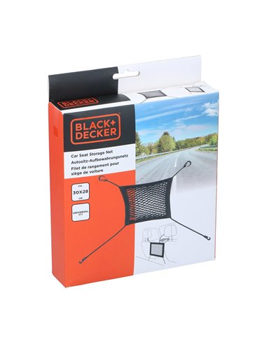 Red de almacenamiento para automóvil entre asientos black+decker