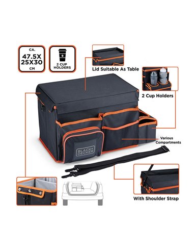 Organizador para automóvil con enfriador black+decker