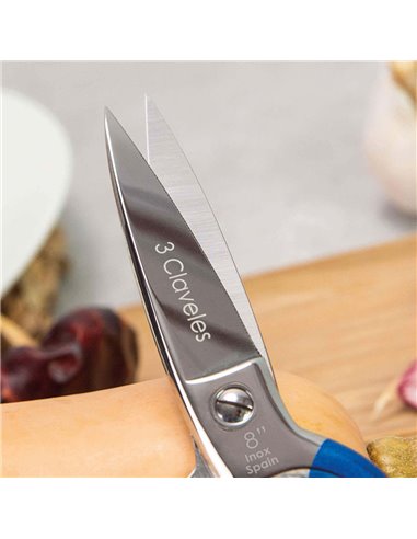 Tijera cocina varios usos inox me. 8" d 3 claveles