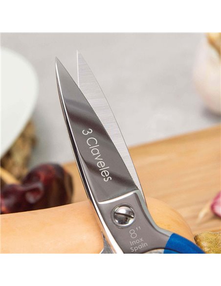 Tijera cocina varios usos inox me. 8" d 3 claveles