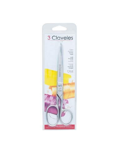 Tijera modista 7" b 3 claveles