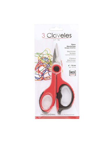 Tijera electricista 6" doble inyeccion 3 claveles
