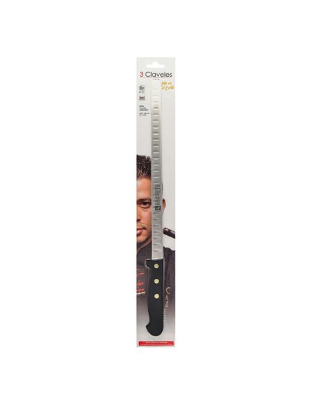 Cuchillo jamonero alveolado pom 29 cm. - 11,5" d 3 claveles