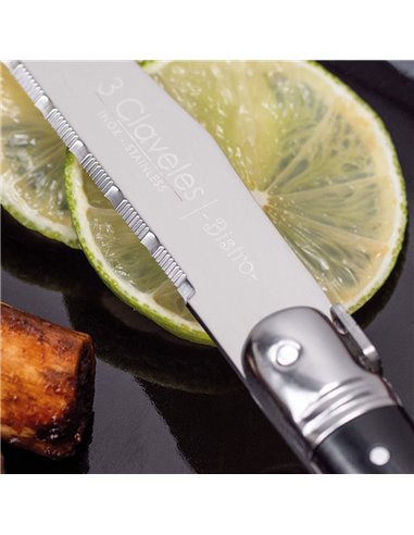 Set 4 cuchillos chuleteros bistro 11.5 cm - 4.5" d 3 claveles