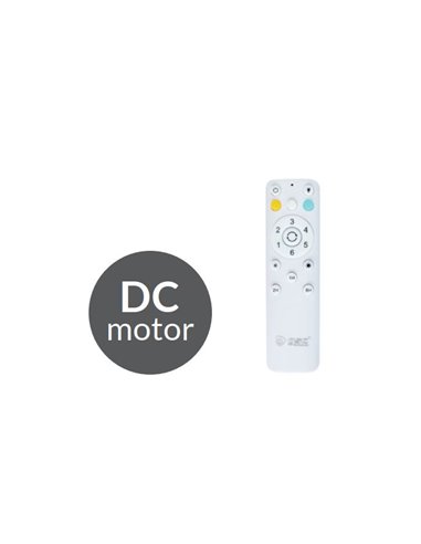 Ventilador techo Nacala con luz CCT regulable y mando Ø55 3 aspas retráctiles DC Blanco