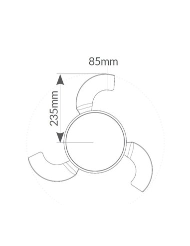 Ventilador techo Nacala con luz CCT regulable y mando Ø55 3 aspas retráctiles DC Blanco