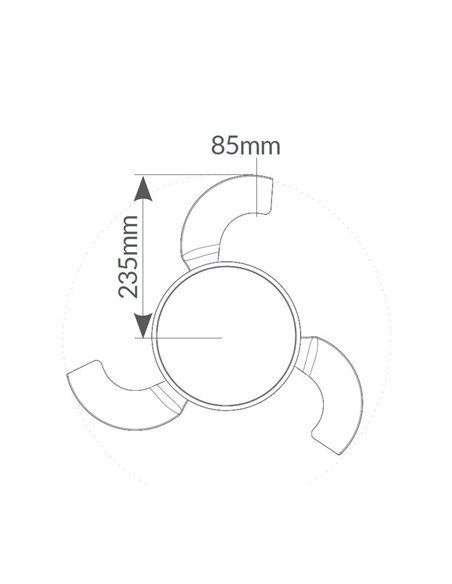 Ventilador techo Nacala con luz CCT regulable y mando Ø55 3 aspas retráctiles DC Blanco
