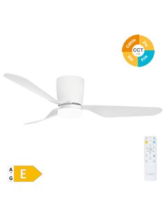 Ventilador techo Solesia con luz CCT regulable y mando Ø132 3 aspas DC Blanco 2