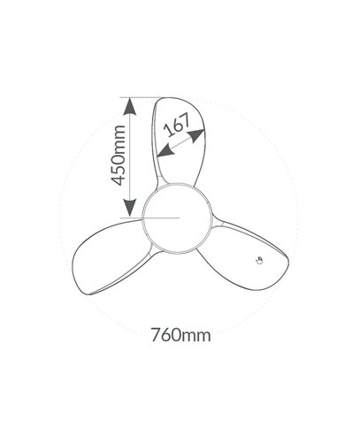 Ventilador techo Namuno con luz CCT regulable y mando Ø71 3 aspas DC Blanco