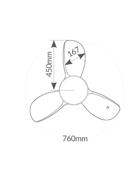 Ventilador techo Namuno con luz CCT regulable y mando Ø71 3 aspas DC Blanco