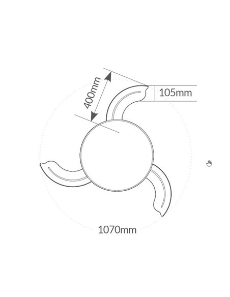 Ventilador techo Likasi con luz CCT regulable y mando Ø107 3 aspas retráctiles DC Blanco
