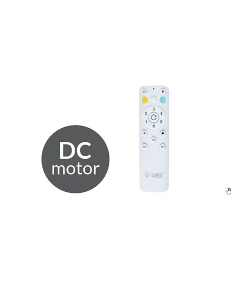 Ventilador techo Matipa con luz CCT regulable y mando Ø107 3 aspas DC Blanco