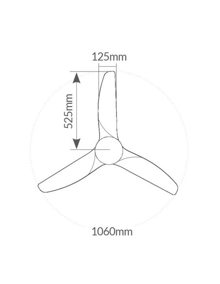Ventilador techo Matipa con luz CCT regulable y mando Ø107 3 aspas DC Blanco