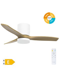 Ventilador techo Matipa con luz CCT regulable y mando Ø107 3 aspas DC Blanco 2